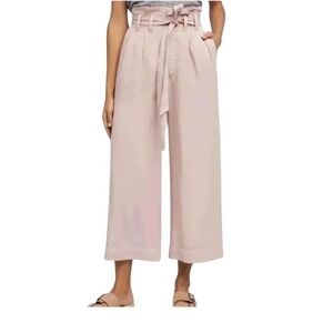 Anthropologie Blythe Wide Leg Paper Bag Waist Pants Pink Size 10 *No Belt*